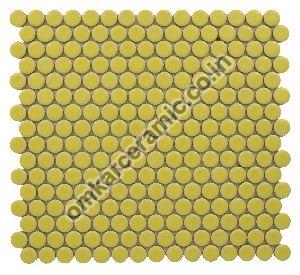 Penny Rounds Glossy Yellow Mosaic Tiles