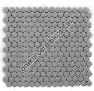 Penny Rounds Matt Grey Mosaic Tiles