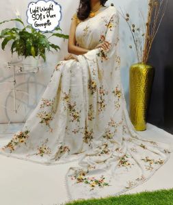 Georgette Enami Printed Saree