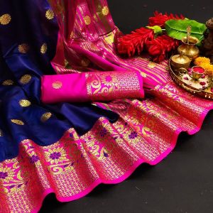 Kanjivaram Woven Print Silk Saree