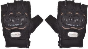 Romic Motorcycle Half hand Gloves (Black, XL)