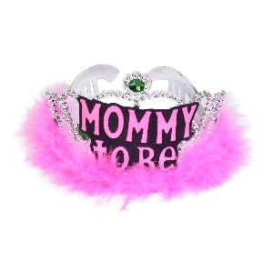 Hippity Hop Mom To Be Hair Crown Pink Feather Pack Of 1 For Party Decoration