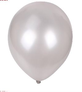 Hippity Hop White Metallic Plain Solid Balloon 9 Inch