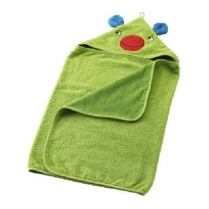Dark Green Baby Fleece Cartoon Towel
