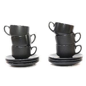 Black matt cup and saucer