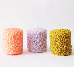 Decorative Handmade candle Rose Pillar