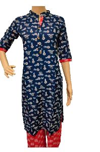 Rayon Printed Kurta Palazzo Set