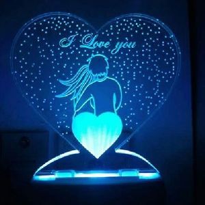 Acrylic Heart Shape Night Lamp