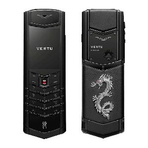 Vertu Signature Dragon Black PVD Ss Ruby mobile phone
