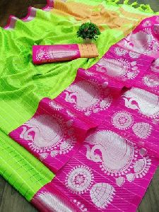 Party Wear Handloom Cotton Saree