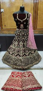 Velvet Lehenga Choli