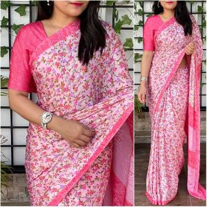 Silk Crepe Printed Sarees