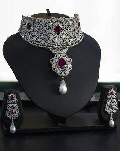 Diamond Polki Necklace Set