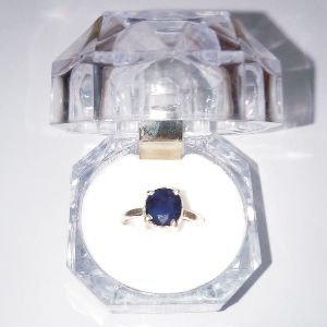 Aadhyathmik Original Neelam Blue Sapphire 4cts Silver Ring