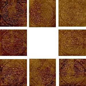 Ashtadik Set of 8 Copper Yantras