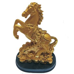 8 inch 540grams golden coins ingot lucky horse idol