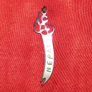 nepal gurkha sword white metal pendant