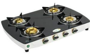 4 Burner Black Gas Stove