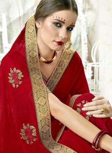 Designer Embroidery Chiffon Sarees