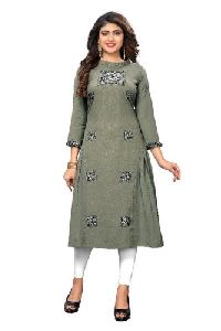 Designer Flax Cotton Kurtis