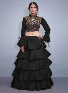 Multicolor Satin Lehenga Choli