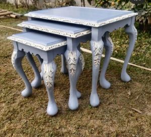 Wooden Carved Nesting Table