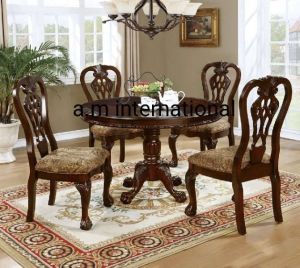 Wooden Round Dining Table Set