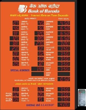 LED Bank Interest Rate Boards