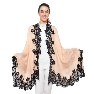 Peach Silk Wool Stole
