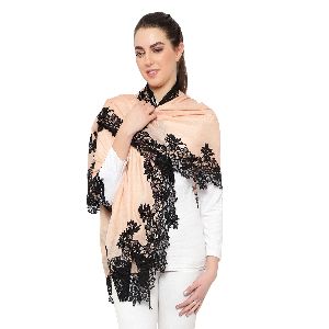 Peach Silk Wool Stole
