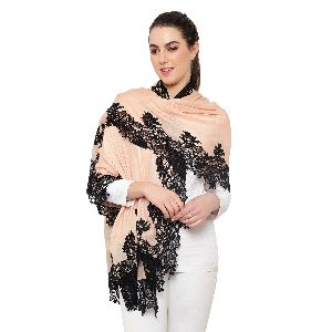 Peach Silk Wool Stole