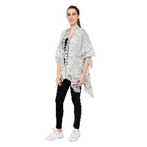 Light Grey Mongolian Wool Poncho