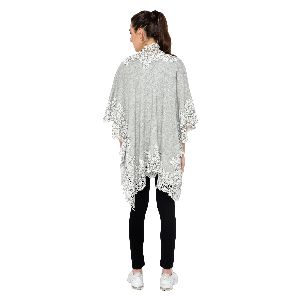 Light Grey Mongolian Wool Poncho