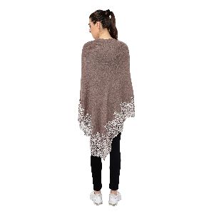 Dark Brown Mongolian Wool Poncho