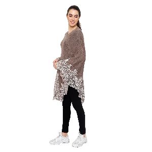 Dark Brown Mongolian Wool Poncho