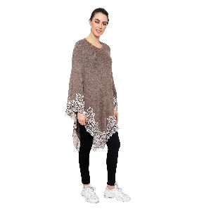 Dark Brown Mongolian Wool Poncho