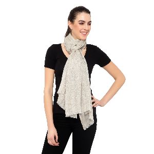 Off White Silk Wool Stole