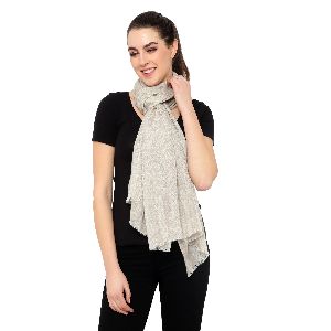 Off White Silk Wool Stole