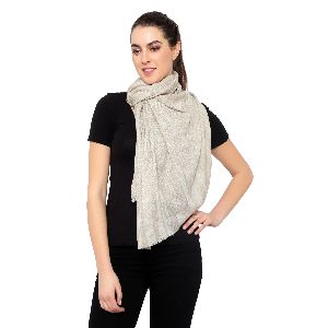 Off White Silk Wool Stole