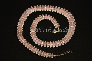 Rose quartz German cut necklace