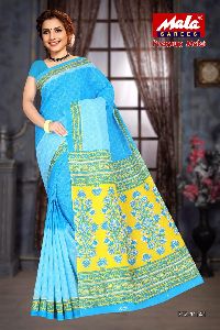 Half N Half Cotton Printed Saree