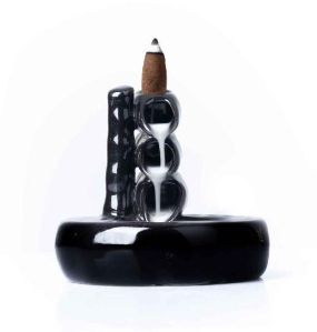 Handikart Black Backflow Smoke Waterfall Incense Holder