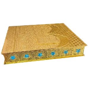 Blue & Golden Rectangular Quran Box