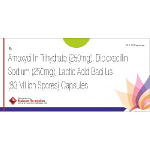 Amoxycillin Trihydrate Dicloxacillin Sodium Lacto Bacillus Capsules