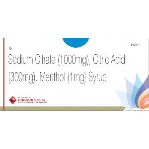 Sodium Citrate Citric Acid Menthol Syrup