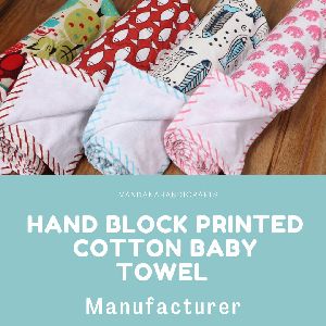 HAND BLOCK PRINTED COTTON BABY TOWEL