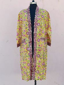 HAND BLOCK PRINTED COTTON BATHROBE