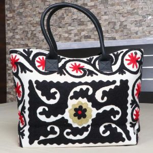 HAND MADE SUZANI EMBROIDERED TOTE BAG