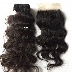 raw indian wavy human hair style