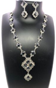 Silver Moissanite Diamond Necklace, 925 Silver